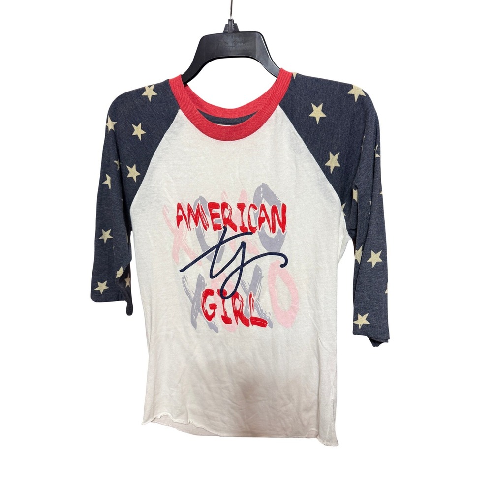 Alternative Apparel American Girl Patriotic Raglan Shirt Womens Small